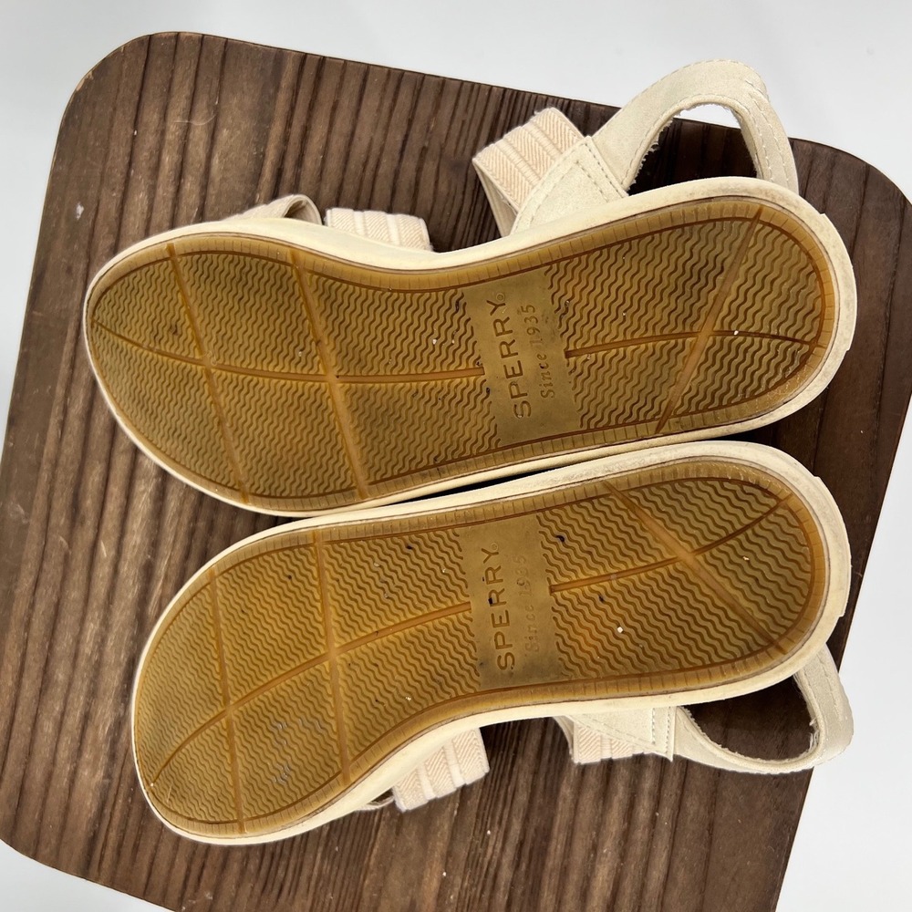 Sperry Plushstep Cream Platform Strappy Sandal 6.5M Coastal Grandma Boho - Picture 4 of 8